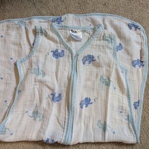 Infant Blue Elephant Muslin Sleep Sack - Kids Pajamas